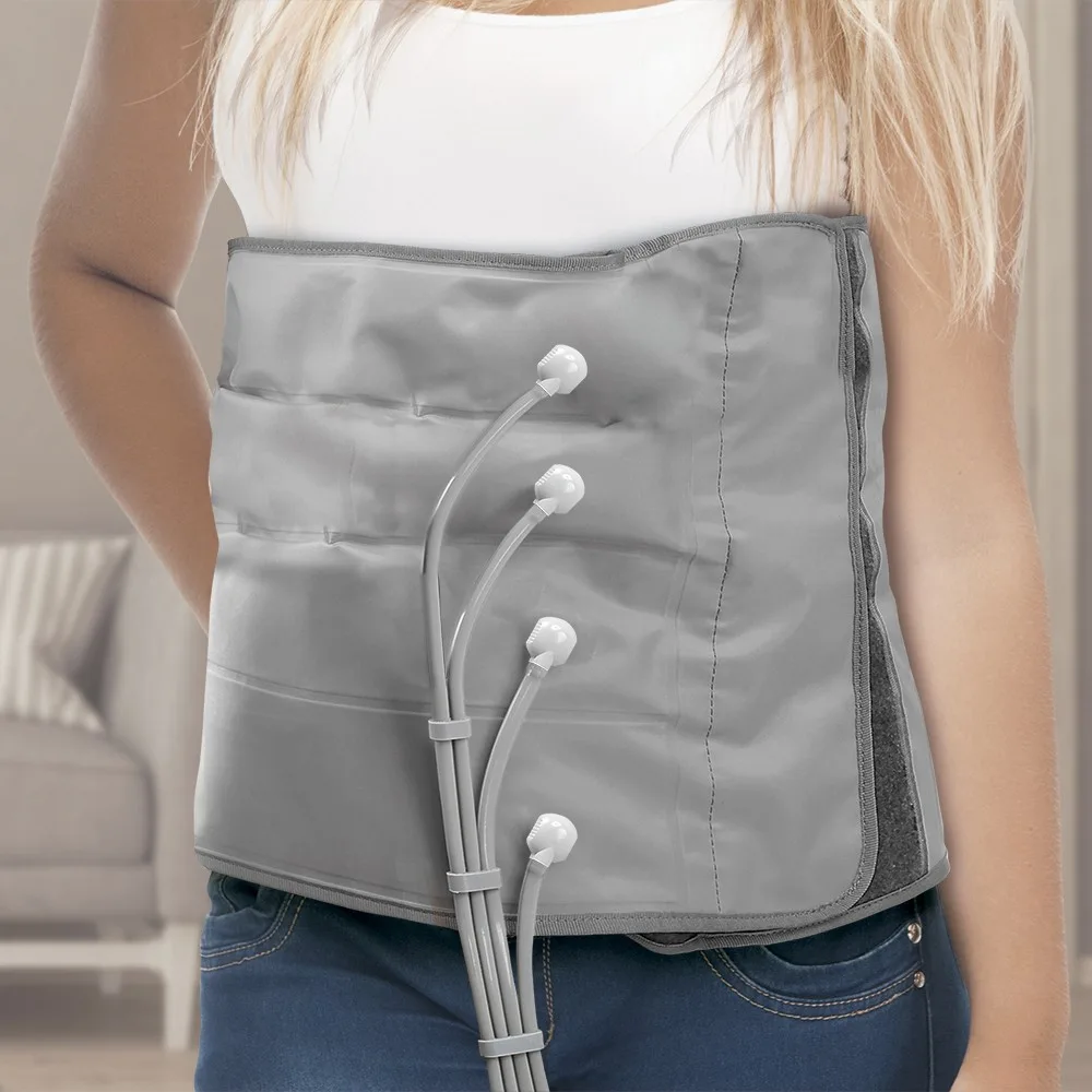 Faja de abdomen y glúteos de Presso Life Plus colocada sobre la cintura, con sus cuatro conductos de aire